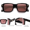 image:imageSOJOS Big Trendy Square Polarized Sunglasses Womens Mens Retro Large Chunky Oversized Rectangle Shades SJ2345Shiny BlackRed Tint