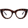 image:imageSOJOS Blue Light Blocking Glasses Retro Vintage Cateye Eyeglasses for Women Plastic Frame Party Glasses SJ5025CC2 Tortoise Frame