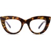 image:imageSOJOS Blue Light Blocking Glasses Retro Vintage Cateye Eyeglasses for Women Plastic Frame Party Glasses SJ5025CC4 Yellow Tortoise Frame