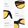 image:imageSOJOS Cat Eye Polarized Fit Over Glasses Sunglasses for Women Trendy Cateye Wrap Around Shades for Women SJ2658BlackNight Vision