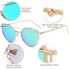 image:imageSOJOS Cat Eye Sunglasses for Women Fashion Designer Style Mirrored Lenses SJ1001GoldGreen