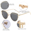 image:imageSOJOS Cat Eye Sunglasses for Women Fashion Designer Style Mirrored Lenses SJ1001GoldGrey