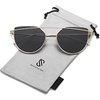 image:imageSOJOS Cat Eye Sunglasses for Women Fashion Designer Style Mirrored Lenses SJ1001GoldGrey