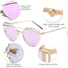 image:imageSOJOS Cat Eye Sunglasses for Women Fashion Designer Style Mirrored Lenses SJ1001GoldPurple