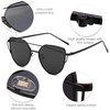 image:imageSOJOS Cat Eye Sunglasses for Women Fashion Designer Style Mirrored Lenses SJ1001Matt BlackGrey