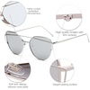image:imageSOJOS Cat Eye Sunglasses for Women Fashion Designer Style Mirrored Lenses SJ1001SilverSilver