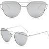 image:imageSOJOS Cat Eye Sunglasses for Women Fashion Designer Style Mirrored Lenses SJ1001SilverSilver