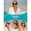 image:imageSOJOS CatEye Sunglasses Recycled Fishing Net Frame EcoFriendly UV400 Polarized LensesAtlantic OceanBlack
