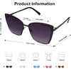 image:imageSOJOS Cateye Sunglasses for Women Fashion Mirrored Lens Metal Frame SJ1086Black