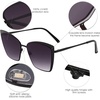 image:imageSOJOS Cateye Sunglasses for Women Fashion Mirrored Lens Metal Frame SJ1086Black