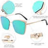 image:imageSOJOS Cateye Sunglasses for Women Fashion Mirrored Lens Metal Frame SJ1086Green
