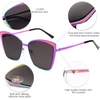 image:imageSOJOS Cateye Sunglasses for Women Fashion Mirrored Lens Metal Frame SJ1086Metallic