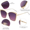 image:imageSOJOS Cateye Sunglasses for Women Fashion Mirrored Lens Metal Frame SJ1086Multicolor