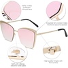 image:imageSOJOS Cateye Sunglasses for Women Fashion Mirrored Lens Metal Frame SJ1086Pink