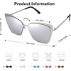image:imageSOJOS Cateye Sunglasses for Women Fashion Mirrored Lens Metal Frame SJ1086Silver