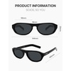 image:imageSOJOS Classic Acetate Oval Sunglasses for Men Women Polarized UV400 Protection Unisex Retro Lightweight Sun Glasses RomyBlackGrey