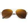image:imageSOJOS Classic Aviator Sunglasses for Women Men Metal Frame Spring Hinges SJ1030Brown