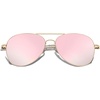 image:imageSOJOS Classic Aviator Sunglasses for Women Men Metal Frame Spring Hinges SJ1030Gold Frame Pink Mirrored Lens