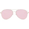 image:imageSOJOS Classic Aviator Sunglasses for Women Men Metal Frame Spring Hinges SJ1030Gold Frame Pink Mirrored Lens