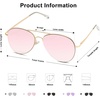 image:imageSOJOS Classic Aviator Sunglasses for Women Men Metal Frame Spring Hinges SJ1030Gold Frame Pink Mirrored Lens
