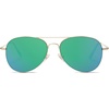 image:imageSOJOS Classic Aviator Sunglasses for Women Men Metal Frame Spring Hinges SJ1030GoldGreenish Blue