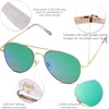 image:imageSOJOS Classic Aviator Sunglasses for Women Men Metal Frame Spring Hinges SJ1030GoldGreenish Blue
