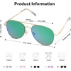 image:imageSOJOS Classic Aviator Sunglasses for Women Men Metal Frame Spring Hinges SJ1030GoldGreenish Blue