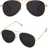 image:imageSOJOS Classic Aviator Sunglasses for Women Men Metal Frame Spring Hinges SJ1030GoldGrey