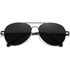 image:imageSOJOS Classic Aviator Sunglasses for Women Men Metal Frame Spring Hinges SJ1030Matte BlackGrey