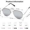 image:imageSOJOS Classic Aviator Sunglasses for Women Men Metal Frame Spring Hinges SJ1030Silver