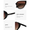 image:imageSOJOS Classic Polarized Aviator Sunglasses Womens Mens Retro 80s 90s UV Protection Wrap Around Aviators SJ2704Blackreddish Brown