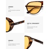 image:imageSOJOS Classic Polarized Aviator Sunglasses Womens Mens Retro 80s 90s UV Protection Wrap Around Aviators SJ2704Tortoiseyellow