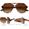 image:imageSOJOS Classic Polarized Aviator Sunglasses for Women Men Retro Trendy Aviators Shades SJ2201Amber Brown TortoiseBrown