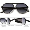 image:imageSOJOS Classic Polarized Aviator Sunglasses for Women Men Retro Trendy Aviators Shades SJ2201BlackGradient Grey