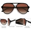 image:imageSOJOS Classic Polarized Aviator Sunglasses for Women Men Retro Trendy Aviators Shades SJ2201BlackGradient Reddish Brown
