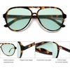 image:imageSOJOS Classic Polarized Aviator Sunglasses for Women Men Retro Trendy Aviators Shades SJ2201Dark Brown TortoiseGreen Tint