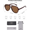 image:imageSOJOS Classic Polarized Aviator Sunglasses for Women Men Retro Trendy Aviators Shades SJ2201Dark RedDark Brown