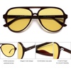 image:imageSOJOS Classic Polarized Aviator Sunglasses for Women Men Retro Trendy Aviators Shades SJ2201Dark RedLight Yellow Tint