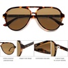image:imageSOJOS Classic Polarized Aviator Sunglasses for Women Men Retro Trendy Aviators Shades SJ2201Dark TortoiseCold Brown