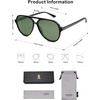 image:imageSOJOS Classic Polarized Aviator Sunglasses for Women Men Retro Trendy Aviators Shades SJ2201Shiny BlackDark Green