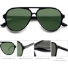 image:imageSOJOS Classic Polarized Aviator Sunglasses for Women Men Retro Trendy Aviators Shades SJ2201Shiny BlackDark Green