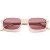 image:imageSOJOS Classic Rectangle Polarized Sunglasses for Women Men Retro Acetate Frame with Polarized Lenses WesleyBeigeRed