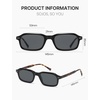 image:imageSOJOS Classic Rectangle Polarized Sunglasses for Women Men Retro Acetate Frame with Polarized Lenses WesleyBlackGrey