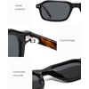 image:imageSOJOS Classic Rectangle Polarized Sunglasses for Women Men Retro Acetate Frame with Polarized Lenses WesleyBlackGrey