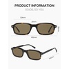 image:imageSOJOS Classic Rectangle Polarized Sunglasses for Women Men Retro Acetate Frame with Polarized Lenses WesleyTortoiseBrown