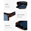 image:imageSOJOS Classic Retro Square Polarized Sunglasses Womens Mens 80s 90s Trendy Rectangle Shades SJ2393Dark TortoiseGreyish Blue Tint