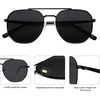 image:imageSOJOS Classic Square Aviator Sunglasses for Women Men Retro Hexagon UV400 Protection Shades SJ1222BlackGrey