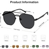 image:imageSOJOS Classic Square Aviator Sunglasses for Women Men Retro Hexagon UV400 Protection Shades SJ1222BlackGrey