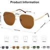 image:imageSOJOS Classic Square Aviator Sunglasses for Women Men Retro Hexagon UV400 Protection Shades SJ1222Bright GoldBrown