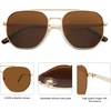 image:imageSOJOS Classic Square Aviator Sunglasses for Women Men Retro Hexagon UV400 Protection Shades SJ1222Bright GoldBrown